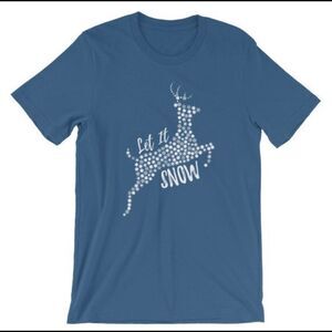 Let It Snow Winter Holiday graphic tee NWT Reindeer and snow